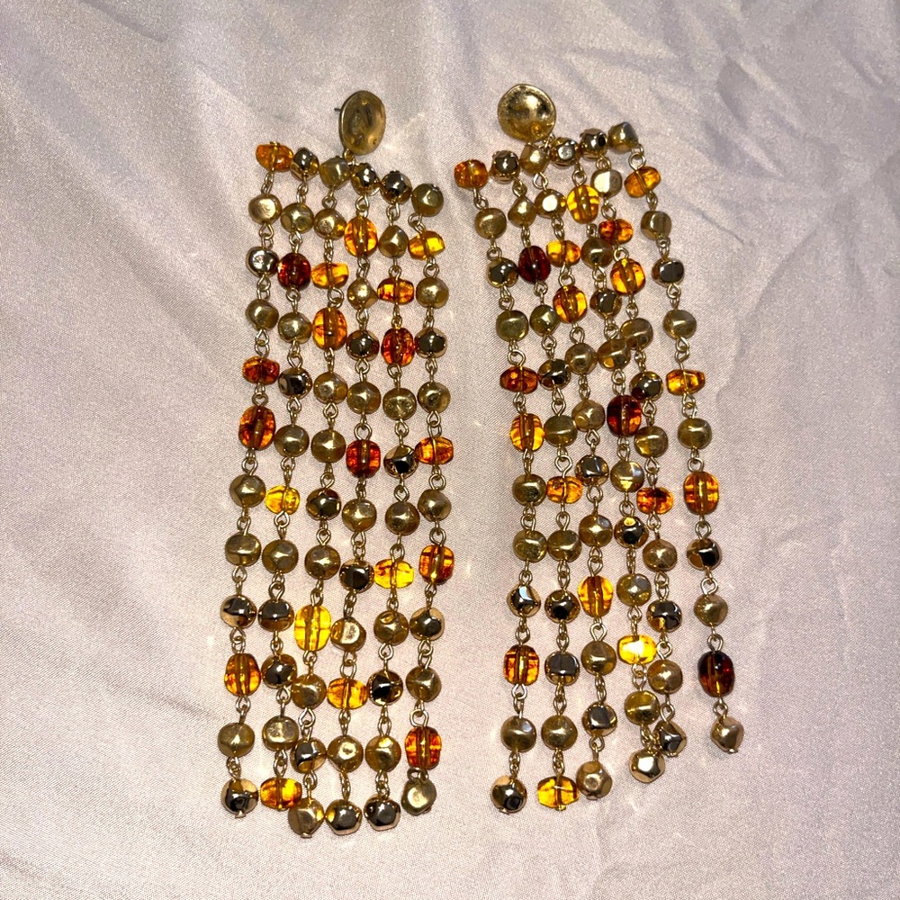 Dramatic Long Statement Earrings - image 1